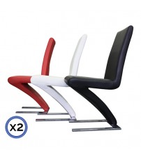 2x Stainless Steel Z Bonded Dining Chairs In Multiple Colour